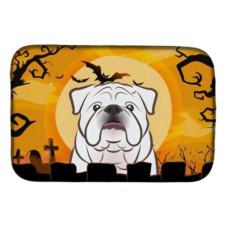 Carolines Treasures Halloween White English Bulldog Dish Drying Mat BB1778DDM